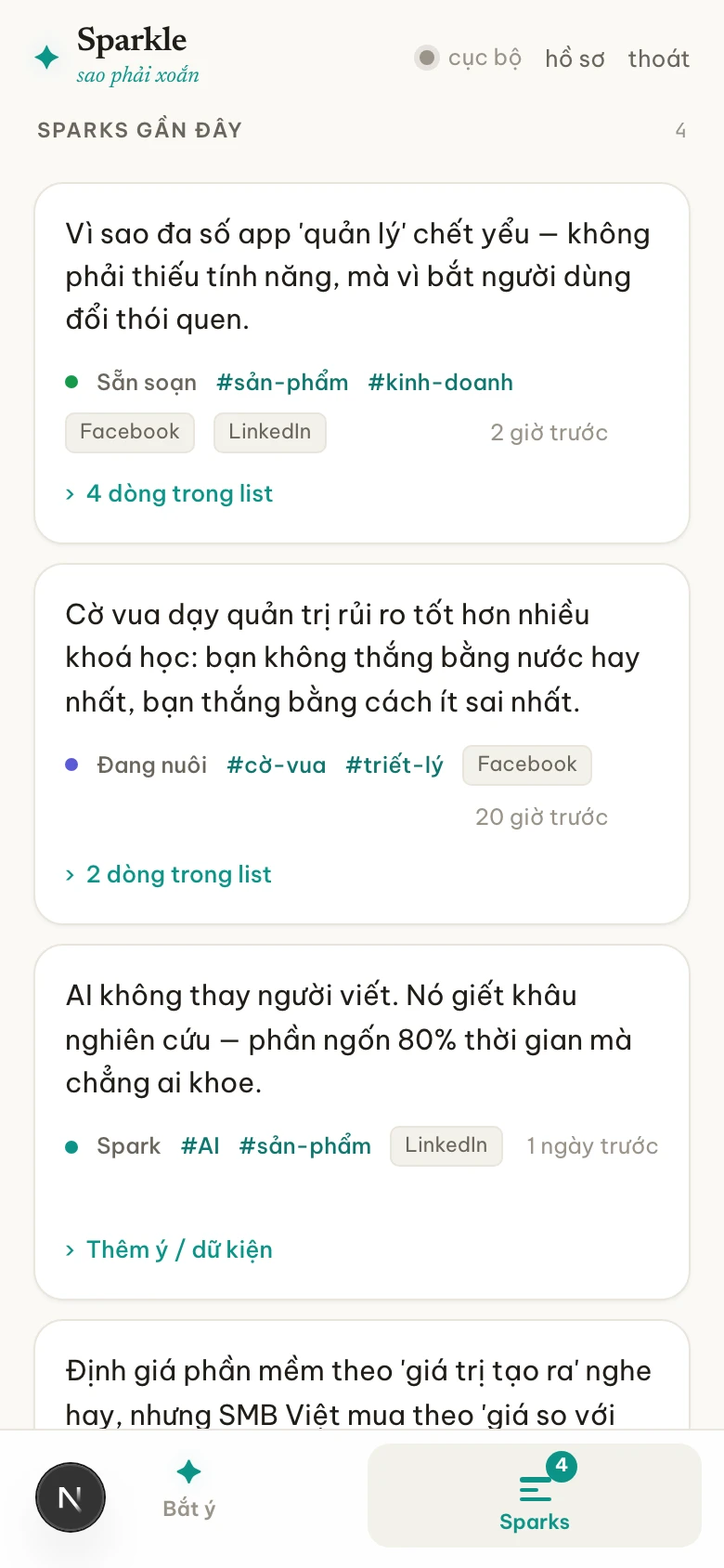 Sparkle — Sparkle — bắt ý loé, kiểm chứng, biên soạn brief (2)